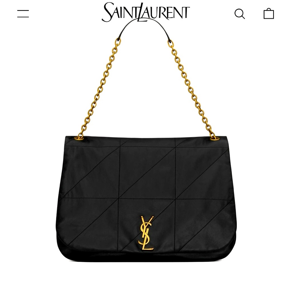 Authentic YSL LARGE JAMIE 4.3 IN LAMBSKIN - BLACK